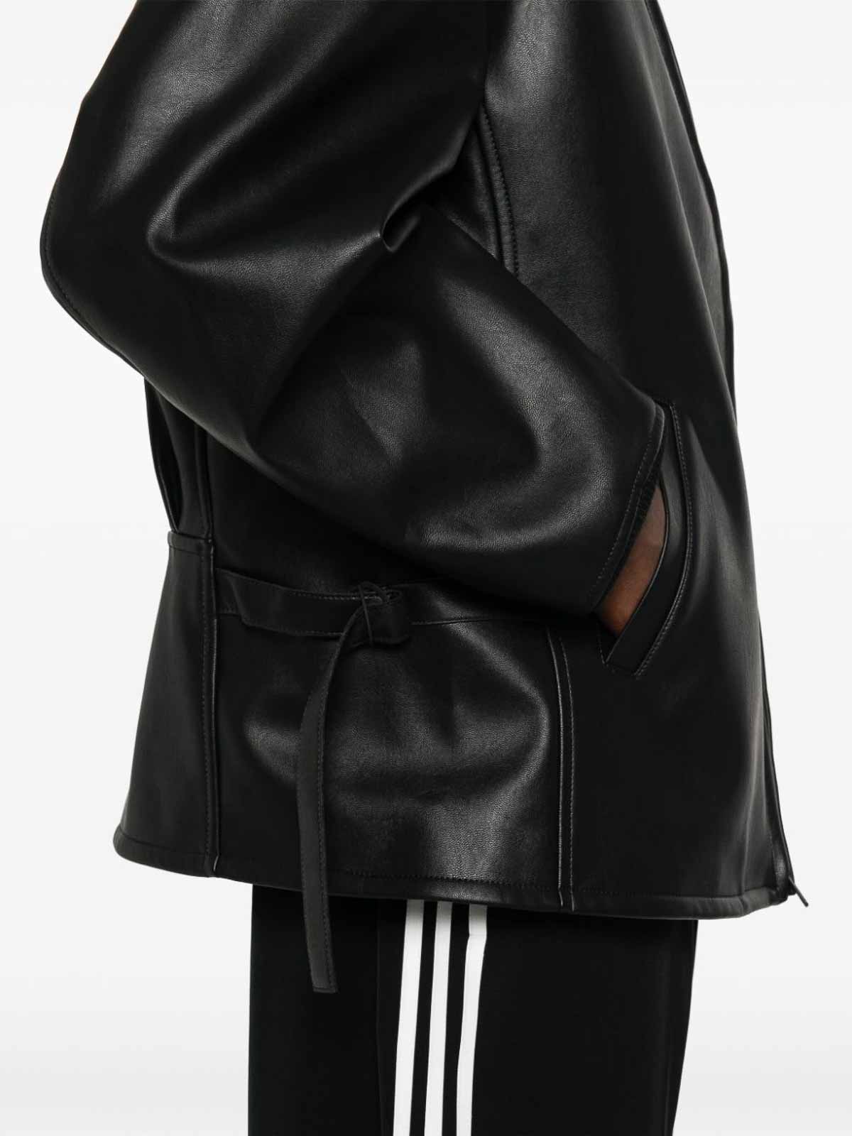 Shop Y-3 Pleather Jkt In Black