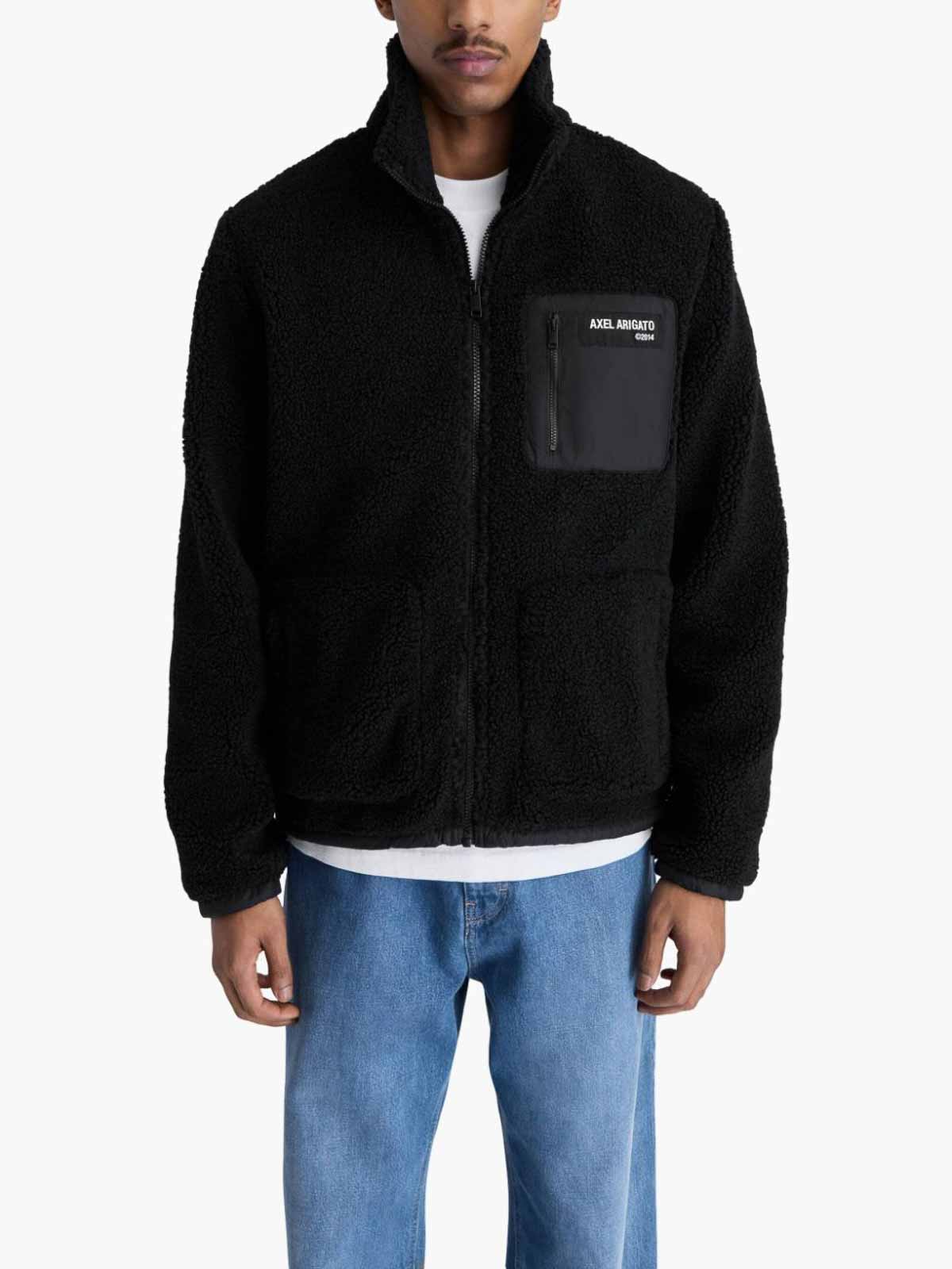 Shop Axel Arigato Billie Fleece Jacket Zip In Black