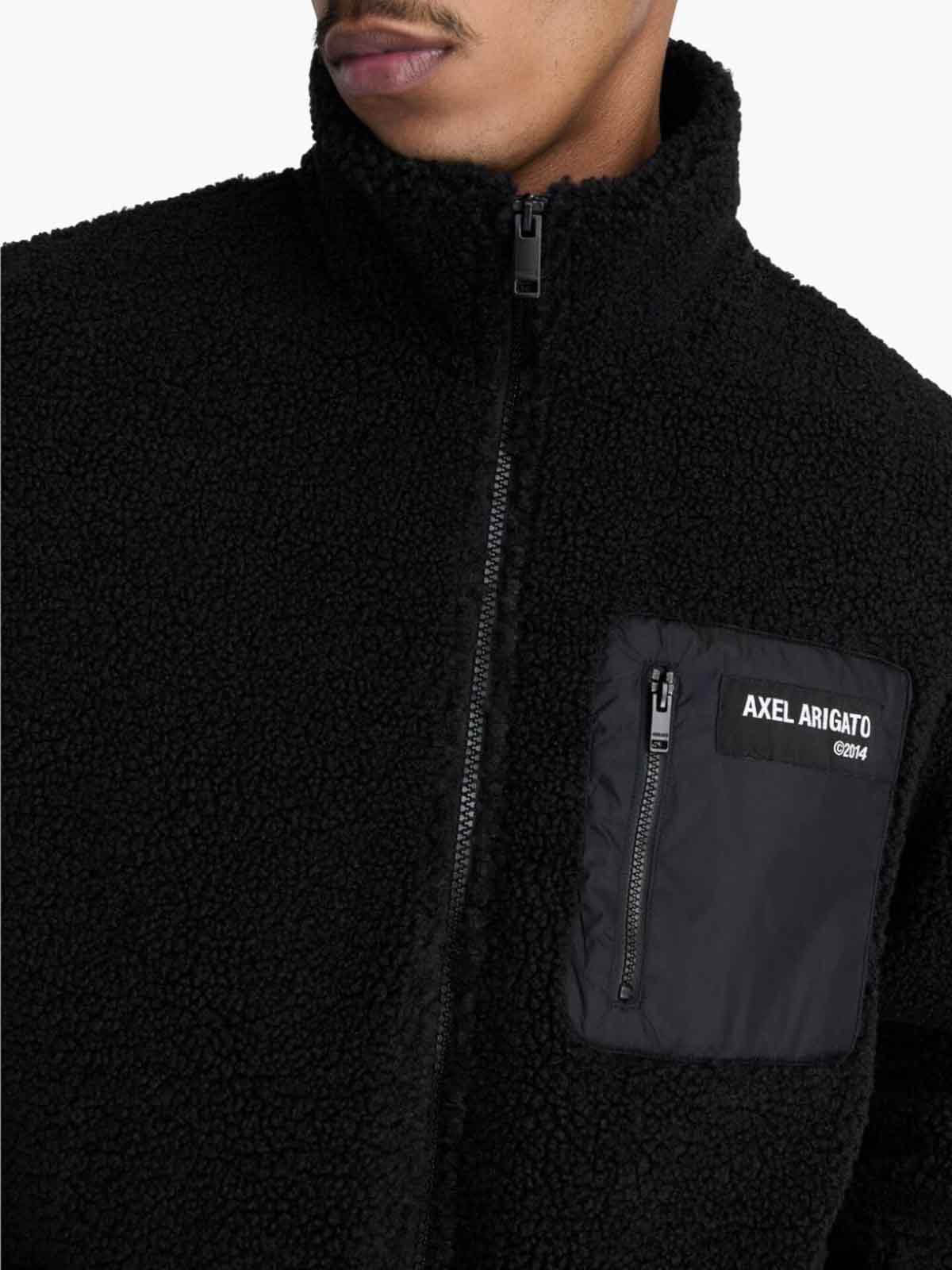 Shop Axel Arigato Billie Fleece Jacket Zip In Black