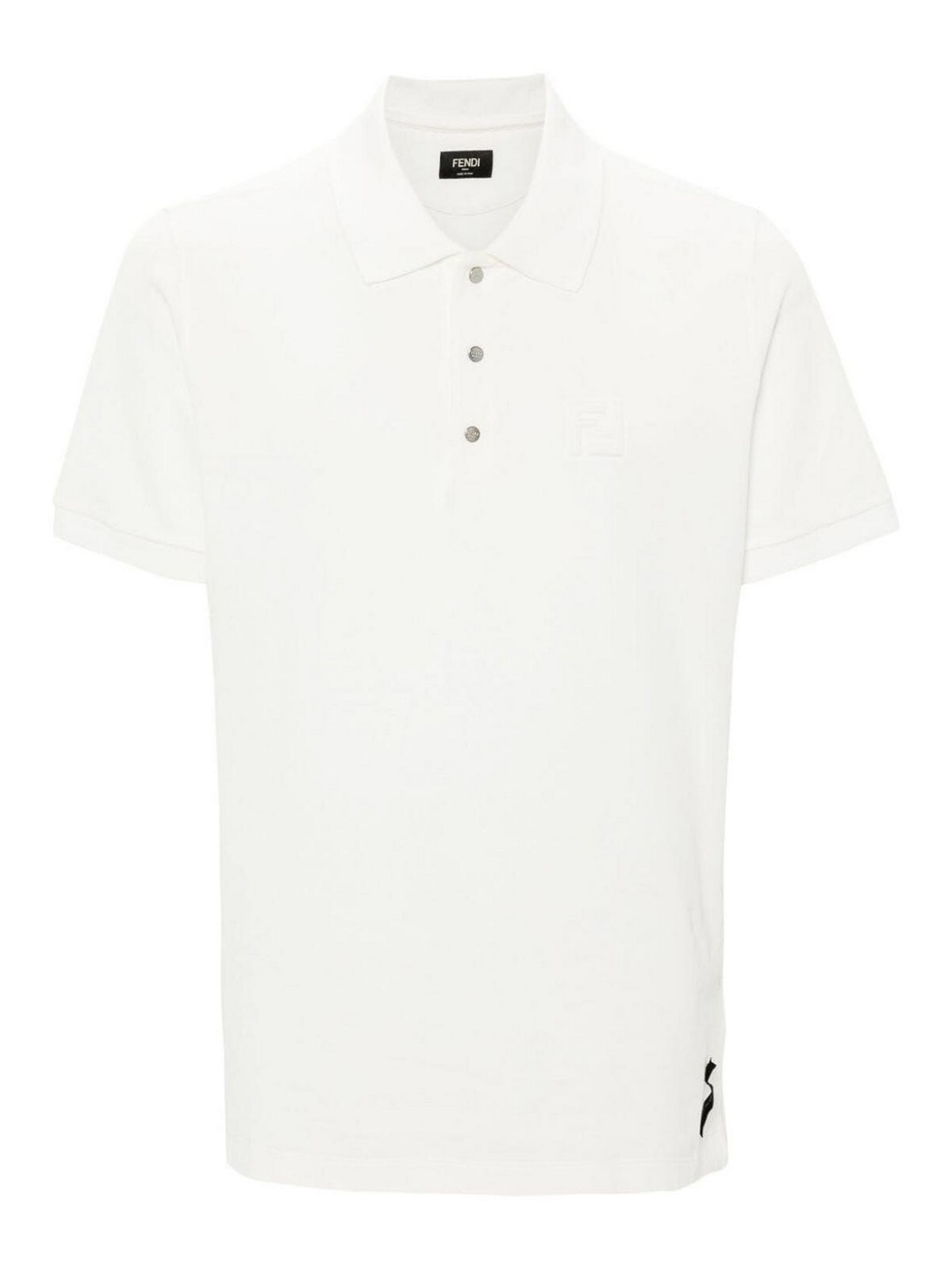 Shop Fendi Polo Ff Embossed Piquet In White