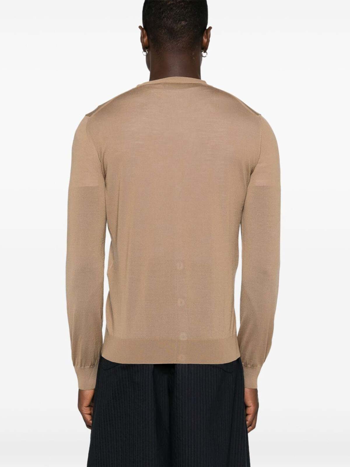 Shop Fendi Cardigan Light Wool In Light Brown