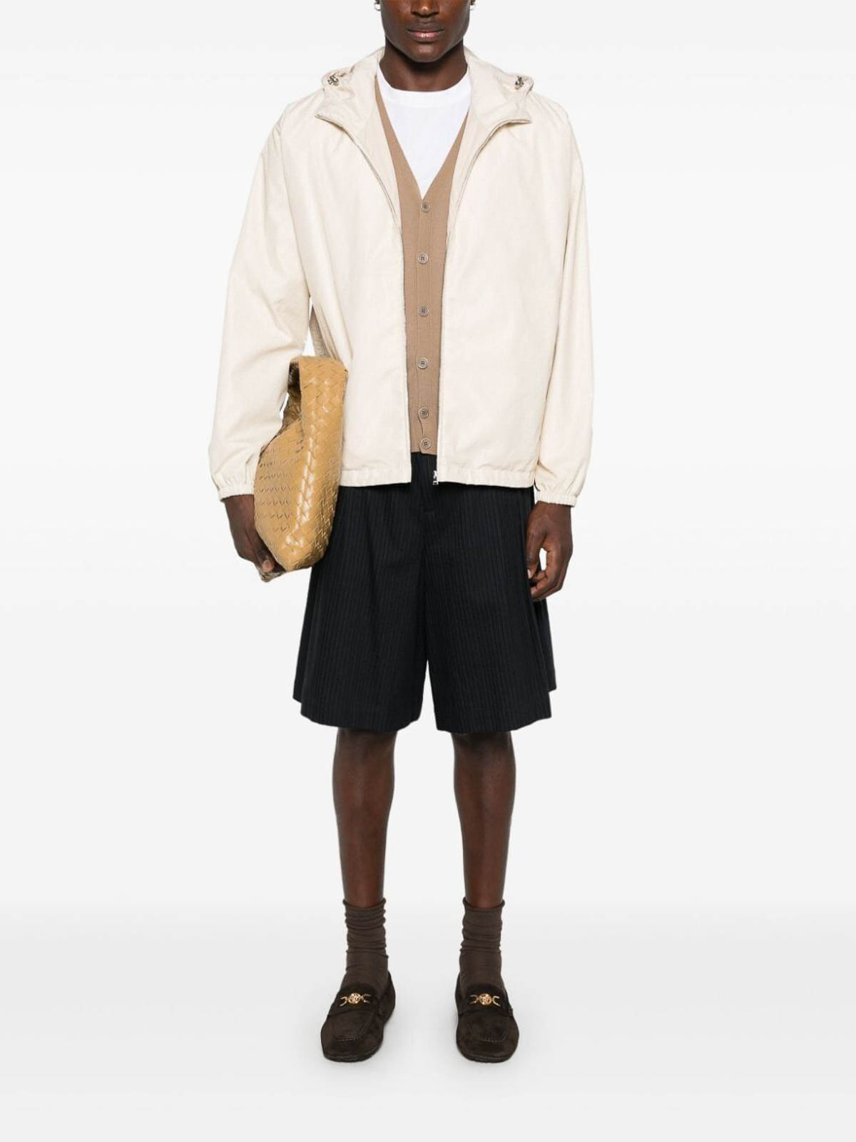 Shop Fendi Cardigan Light Wool In Light Brown