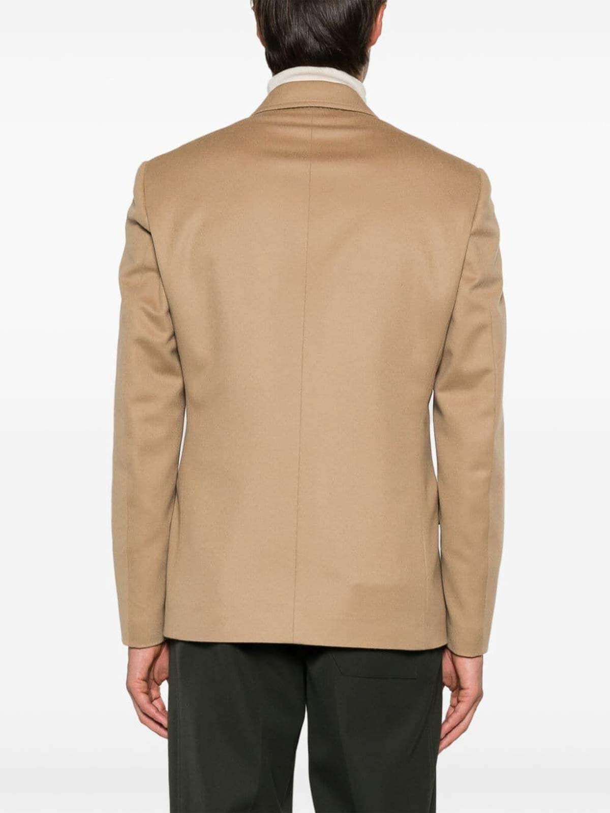 Shop Lardini Attitude Double Breasted Jacket In Camel