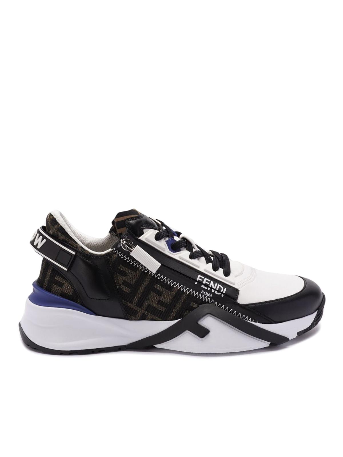 Shop Fendi Flow Vitello Sneakers In Black