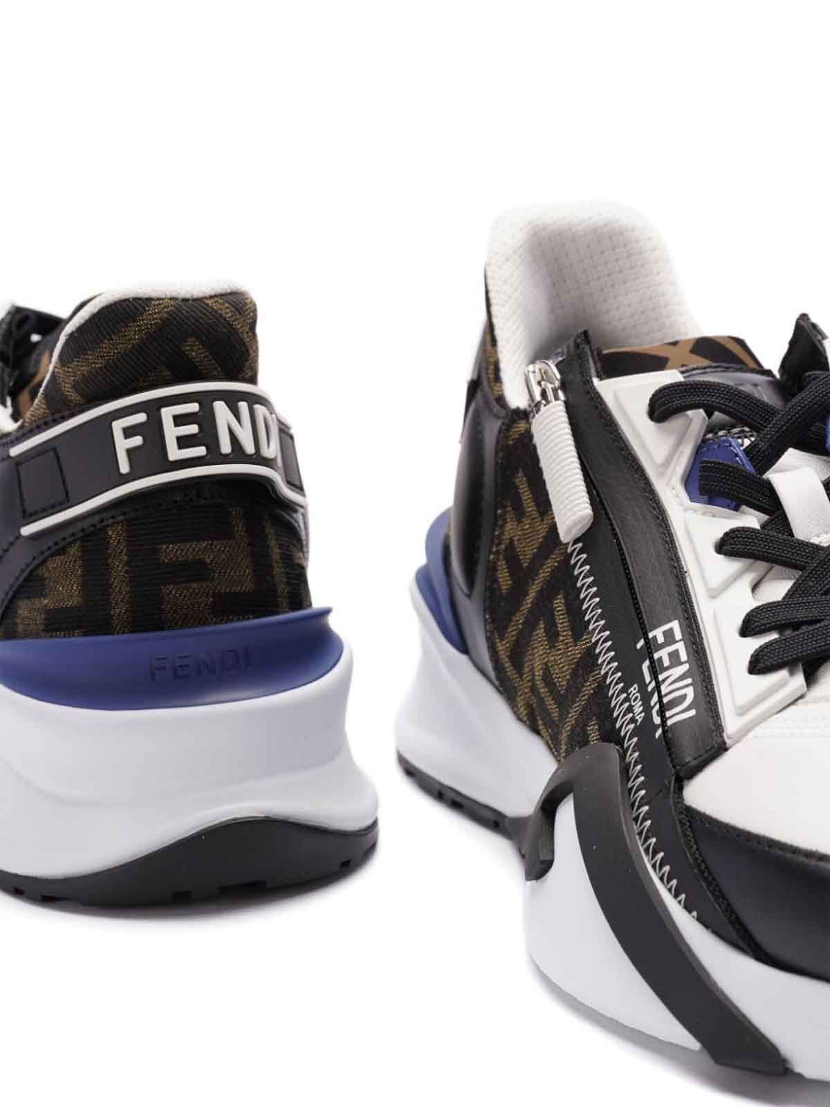 Shop Fendi Flow Vitello Sneakers In Black