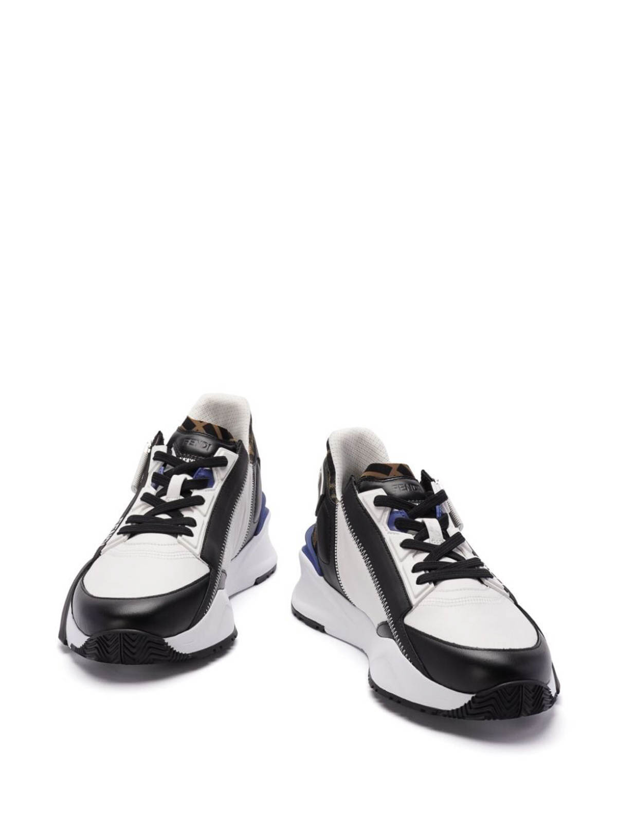 Shop Fendi Flow Vitello Sneakers In Black