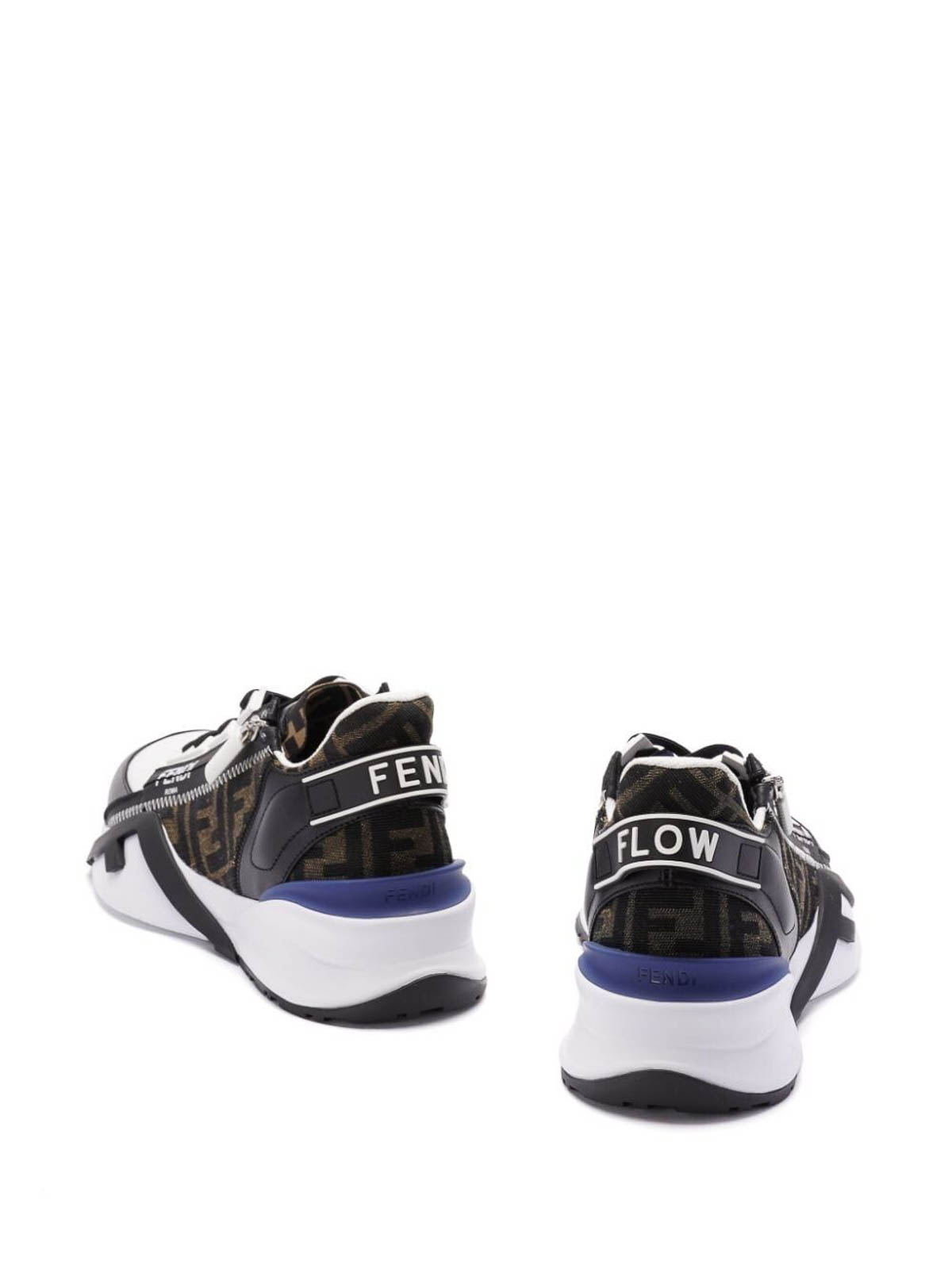 Shop Fendi Flow Vitello Sneakers In Black