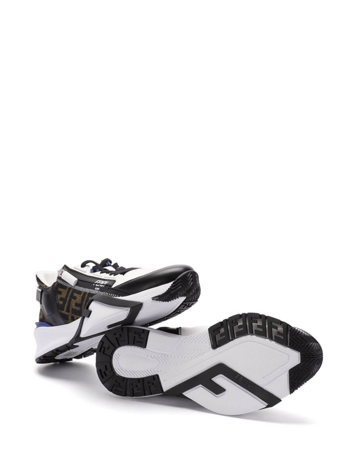 Shop Fendi Flow Vitello Sneakers In Black