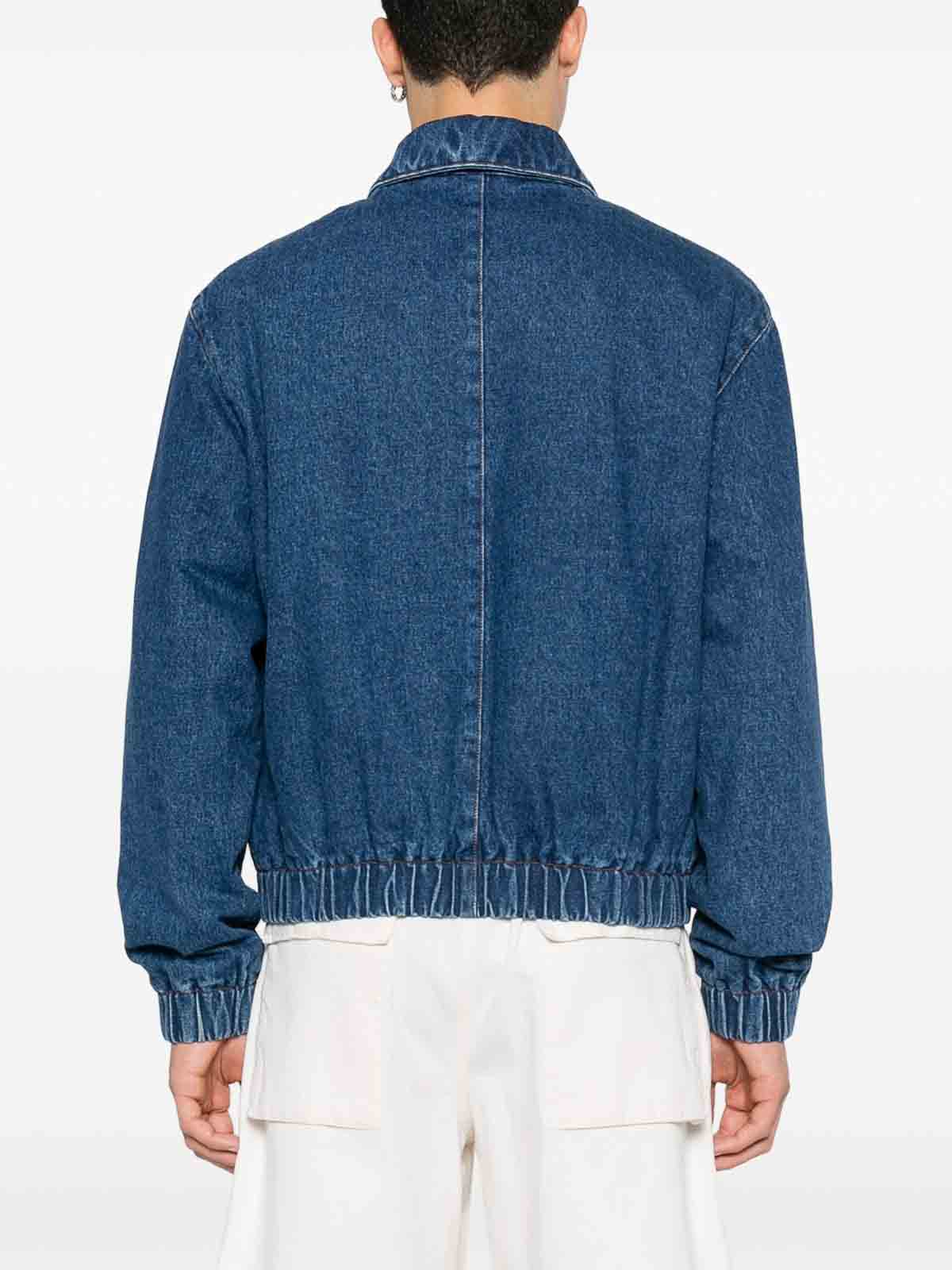 Shop Ami Alexandre Mattiussi Ami De Coeur Denim Jacket In Blue