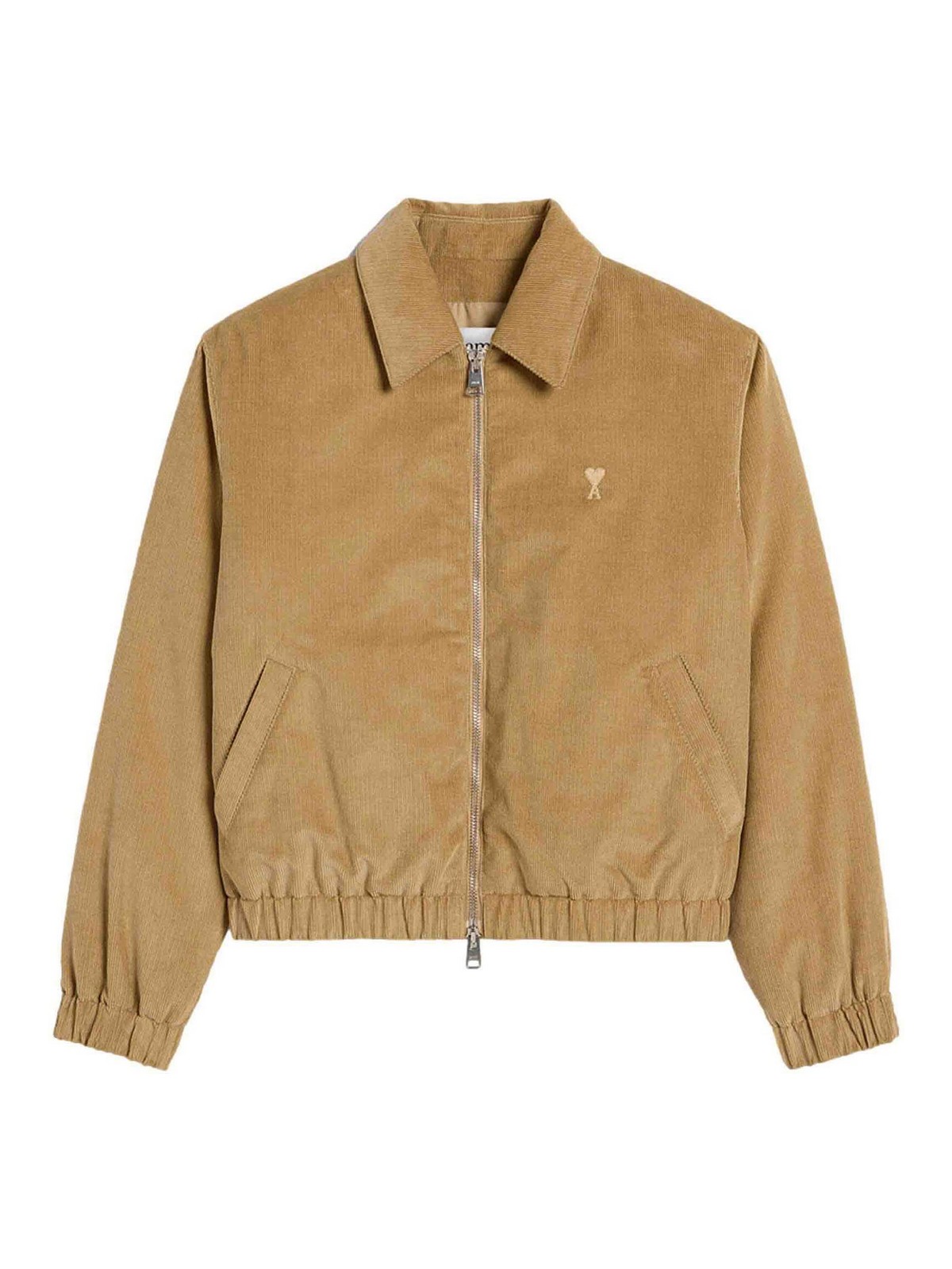 Shop Ami Alexandre Mattiussi Ami De Coeur Zip Jacket In Beige