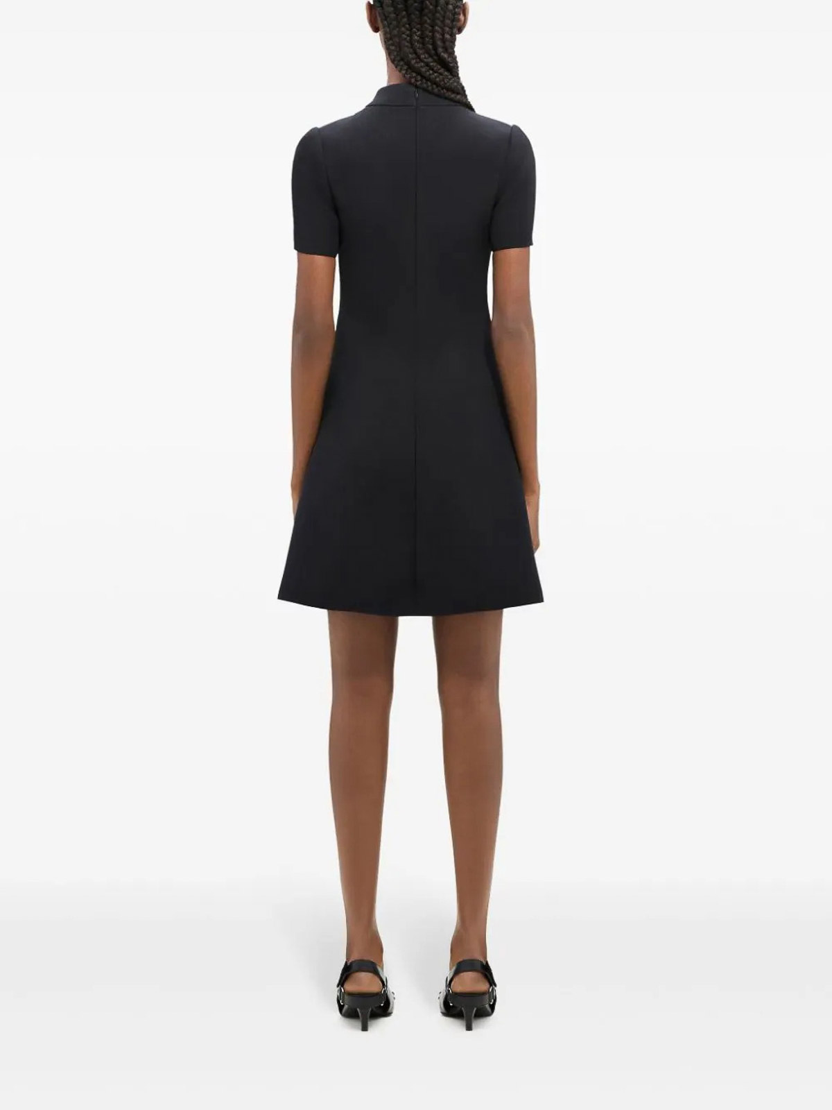 Shop Courrèges Twill A-line Dress In Black