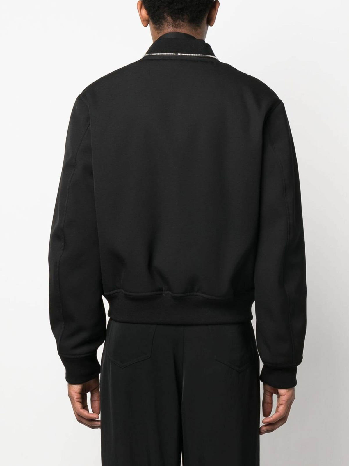 Shop Jil Sander Zip Bomber Jacket In Black