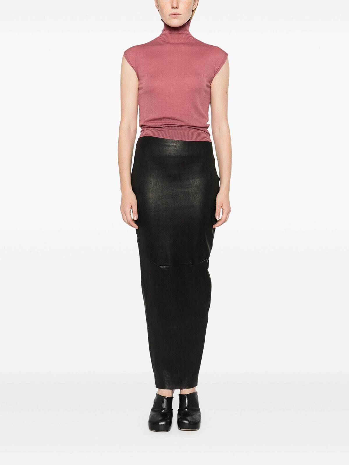 Shop Rick Owens Dirt Pillar Skirt In Black