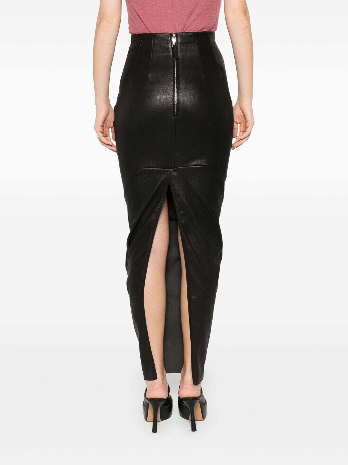 Shop Rick Owens Dirt Pillar Skirt In Black