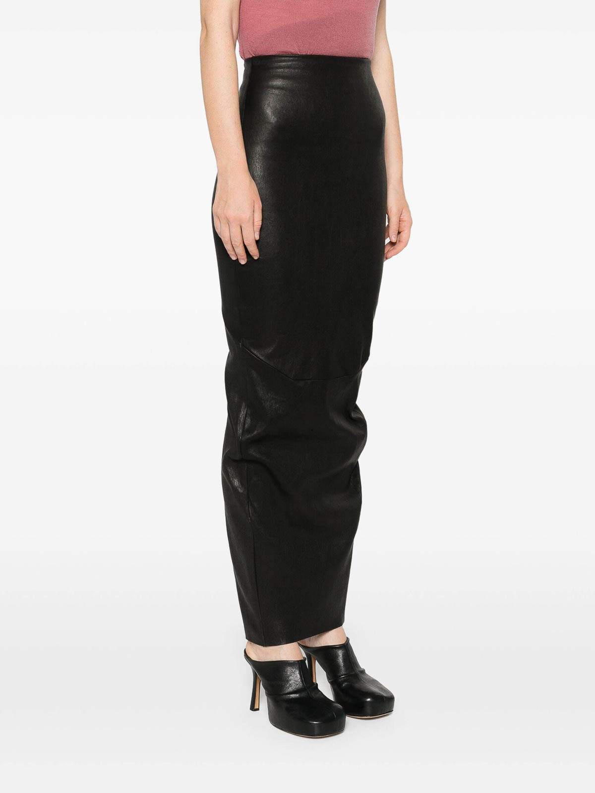 Shop Rick Owens Dirt Pillar Skirt In Black