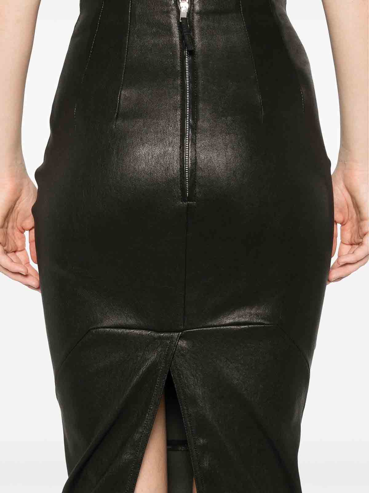 Shop Rick Owens Dirt Pillar Skirt In Black