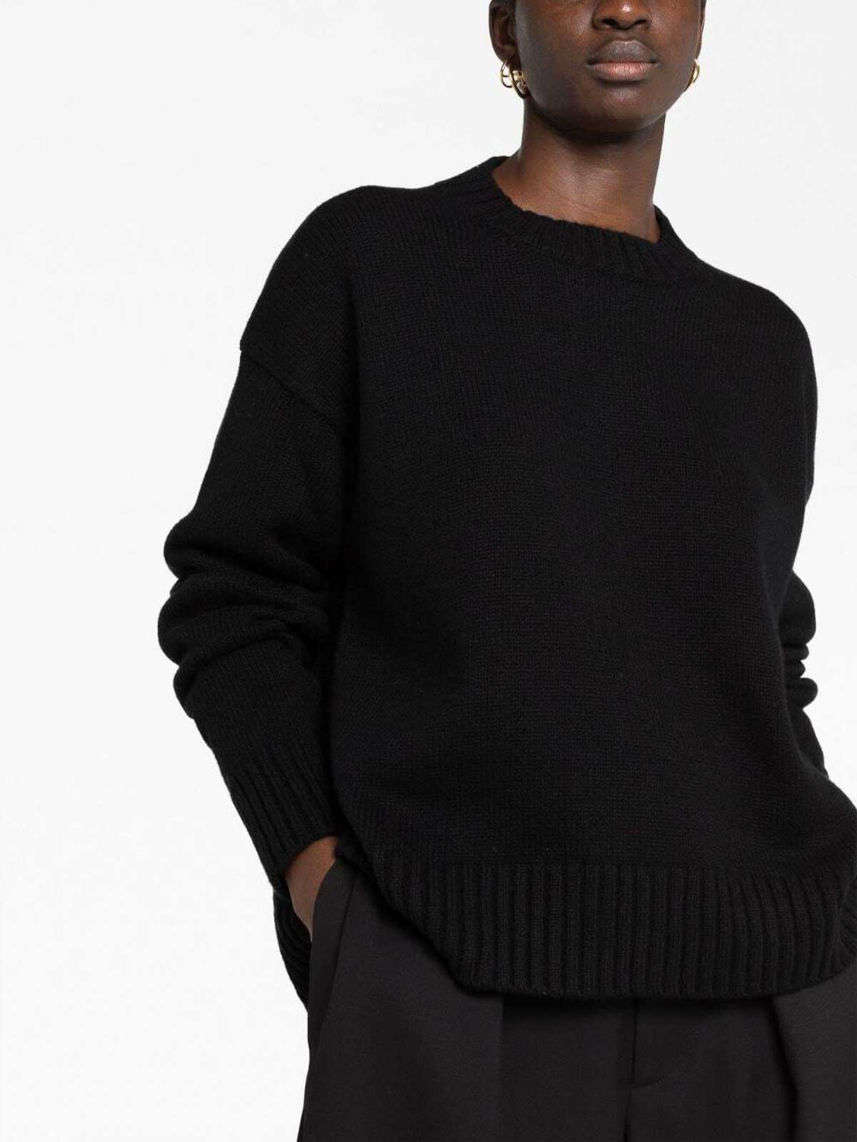 Shop Jil Sander Chunky Pullover In Black