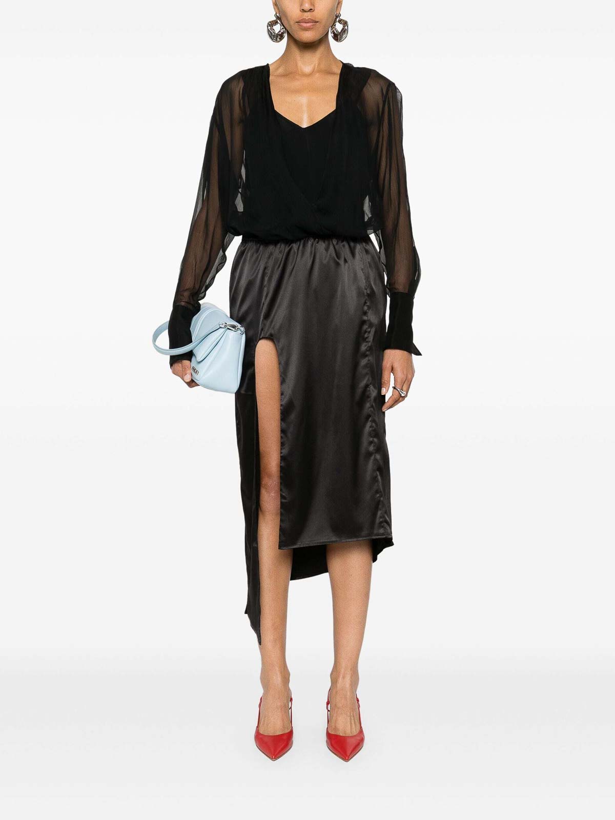 Shop Givenchy Semi-sheer Silk Blouse In Black