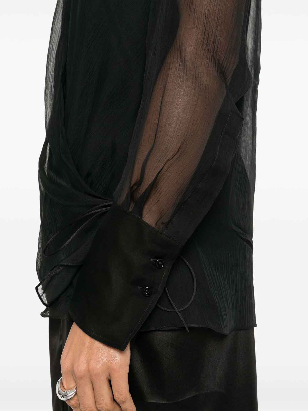 Shop Givenchy Semi-sheer Silk Blouse In Black