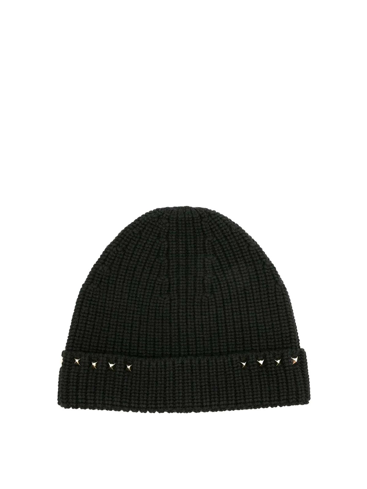 Shop Valentino Rockstud Beanie In Black