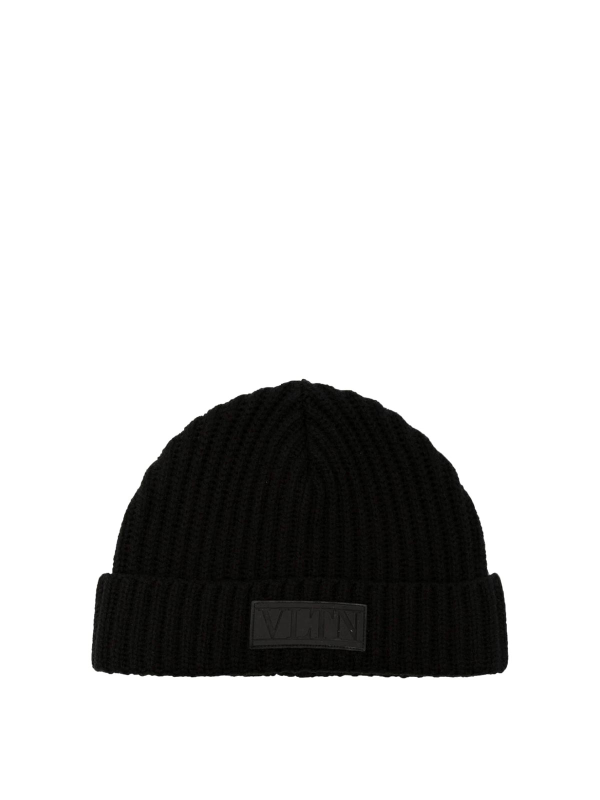 Valentino Garavani Logo-patch Beanie In Black