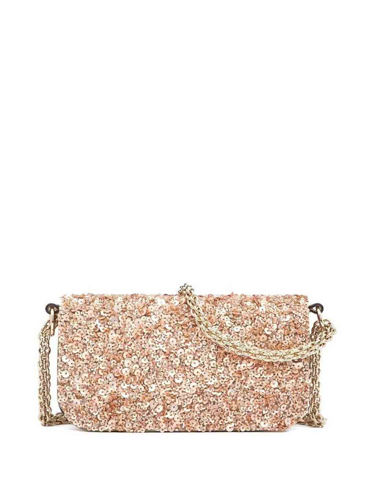 Shop Valentino Small Loc Bag In Beige