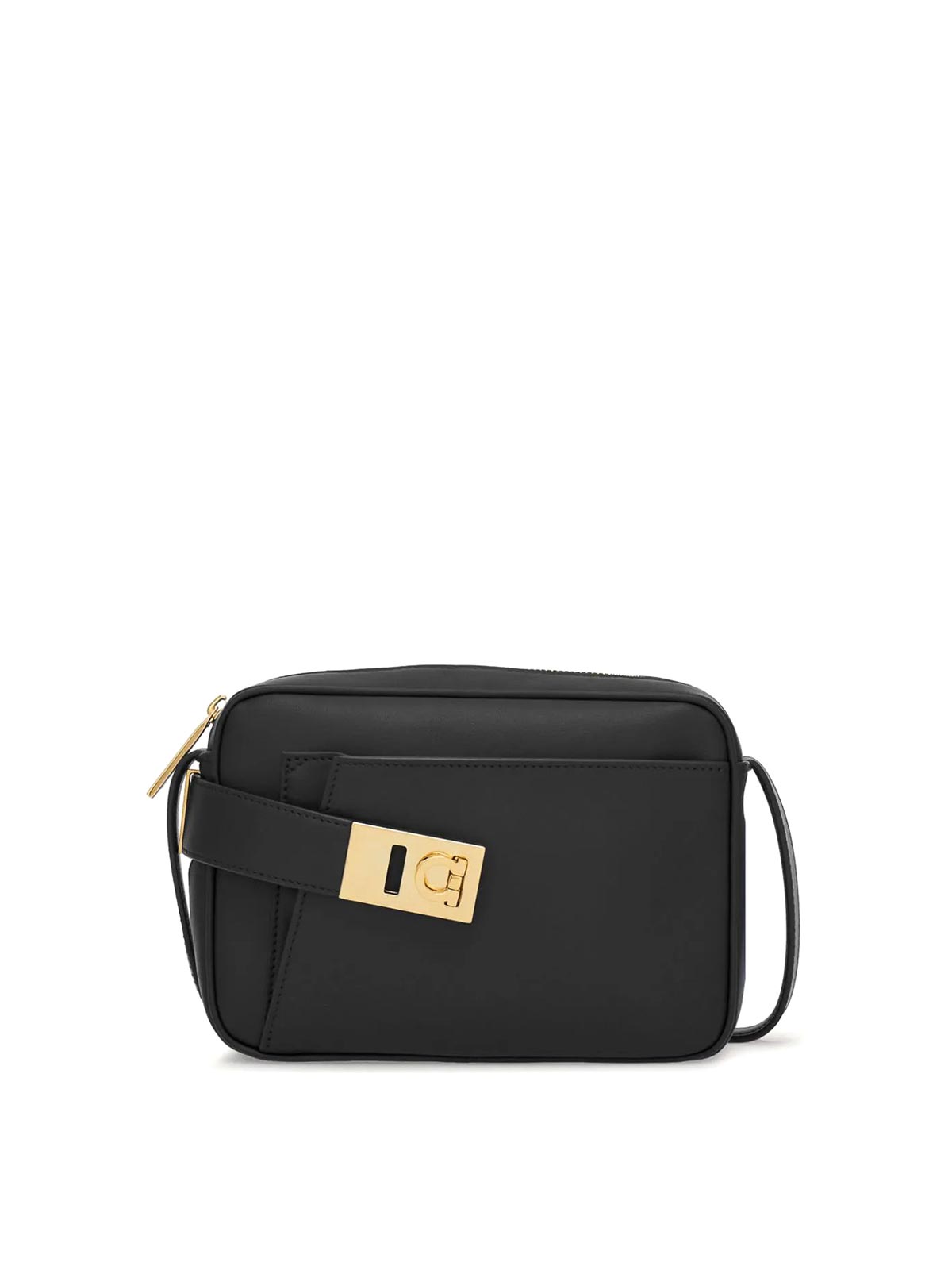 Ferragamo Gancini Shoulder Bag In Black