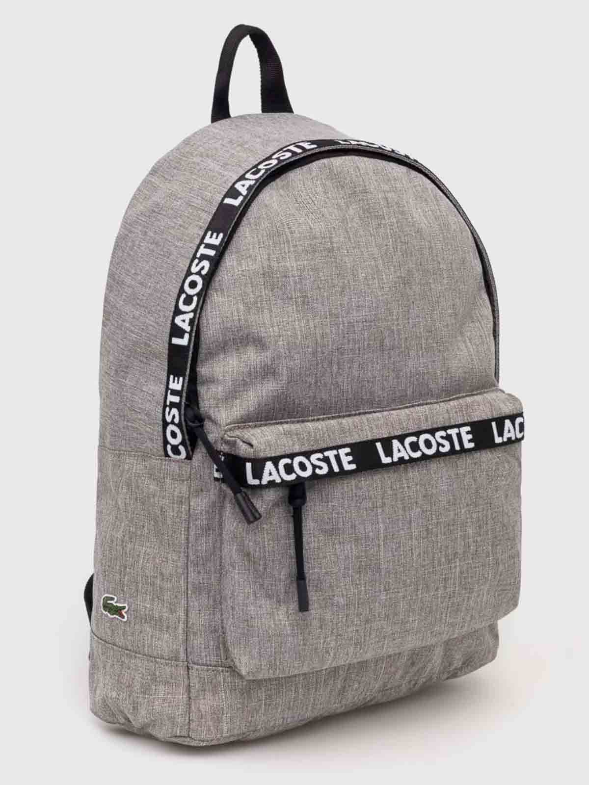 Shop Lacoste Backpack In Grey