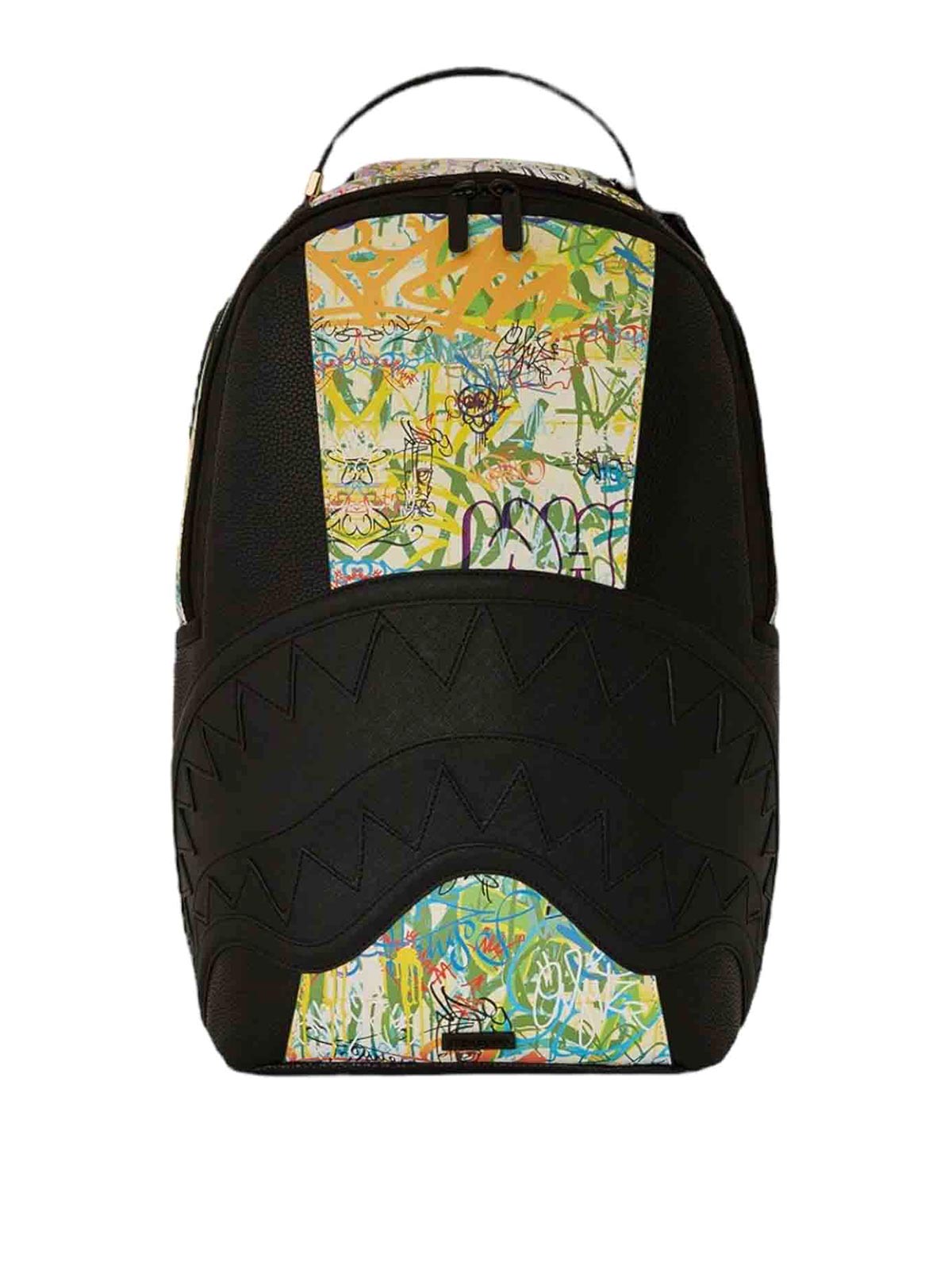 Sprayground Printed Canvas Backpack In Black/multi