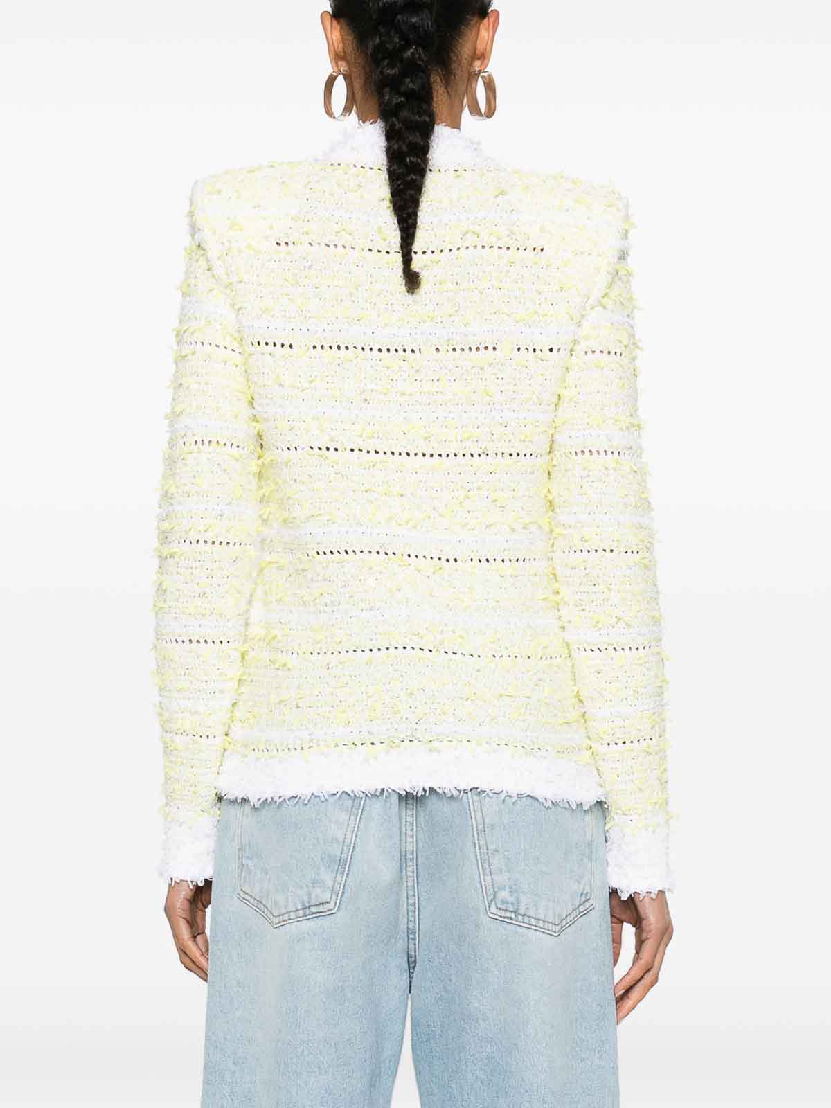 Shop Balmain Cardigan In White