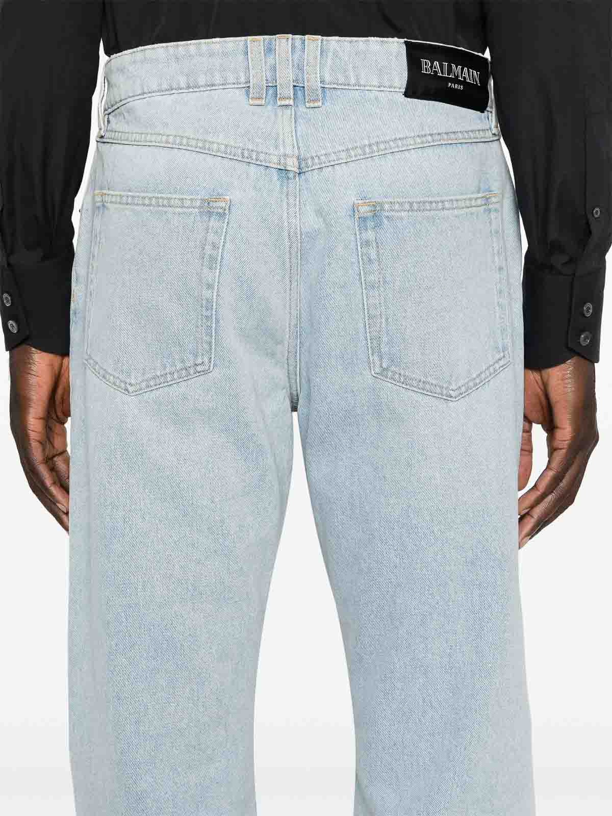 Shop Balmain Straight Jeans In Dark Wash