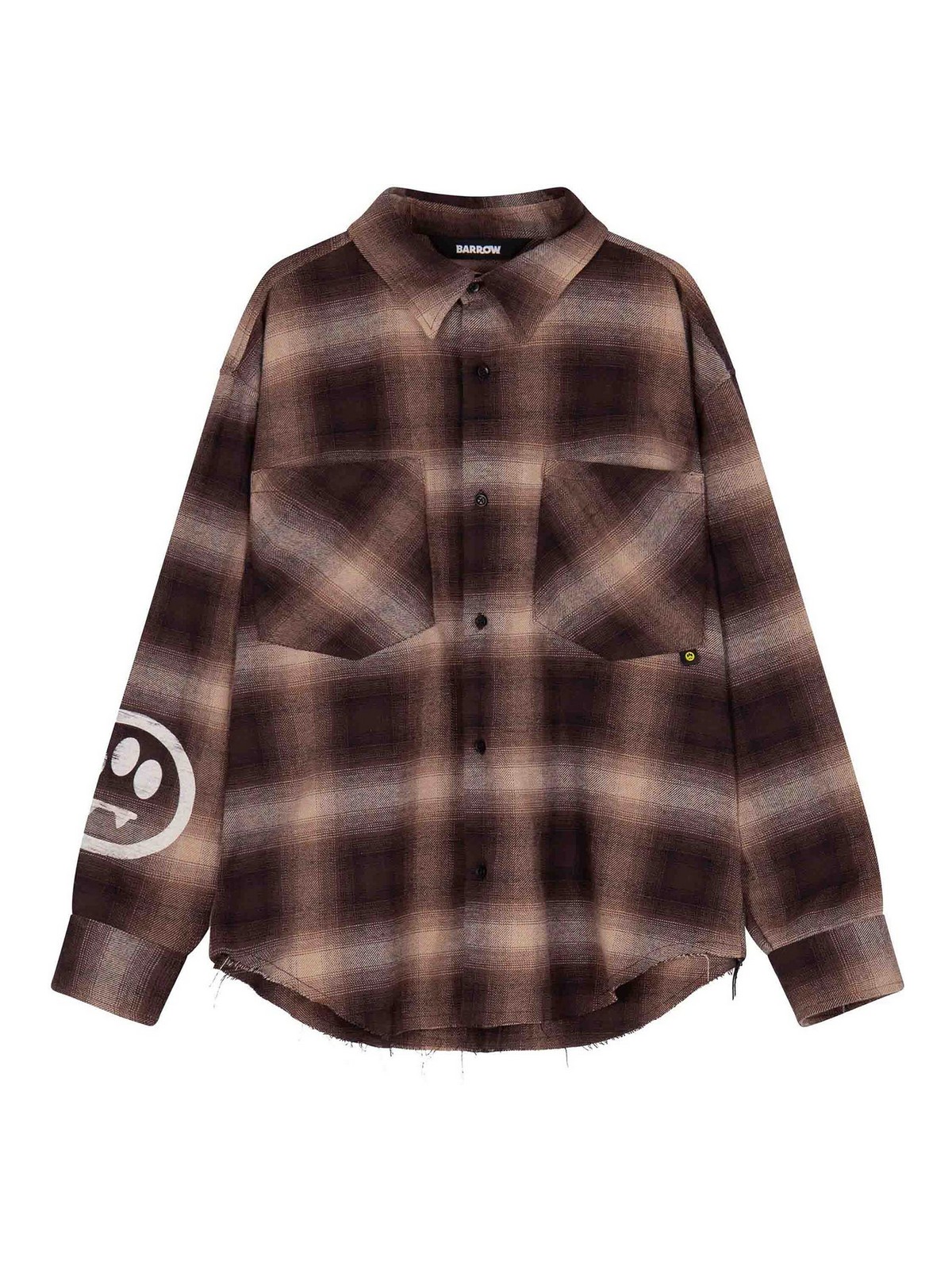 Shop Barrow Flannel Shirt In Light Beige