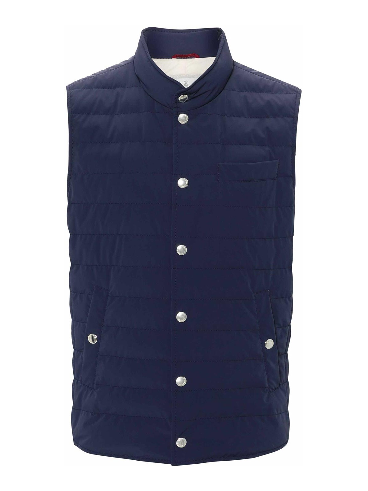 Shop Brunello Cucinelli Padded Gilet In Blue