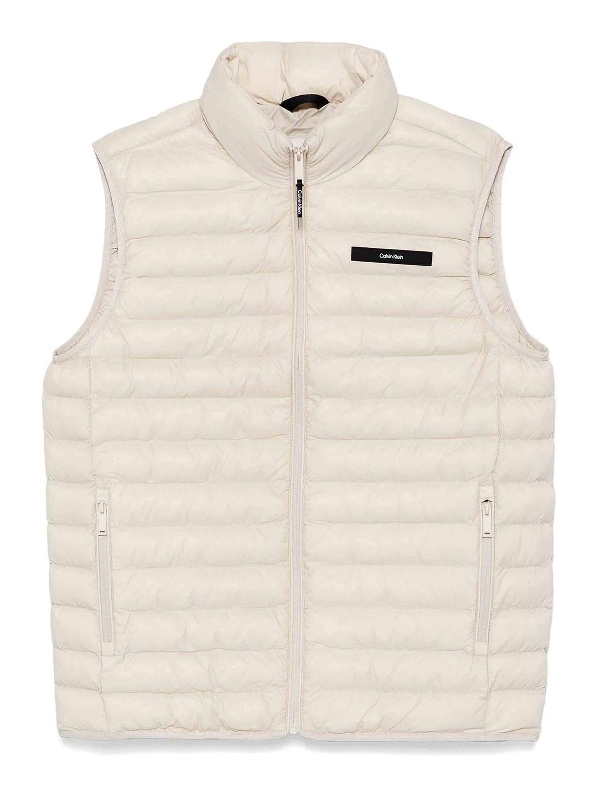 Shop Calvin Klein Quilt Vest In Beige