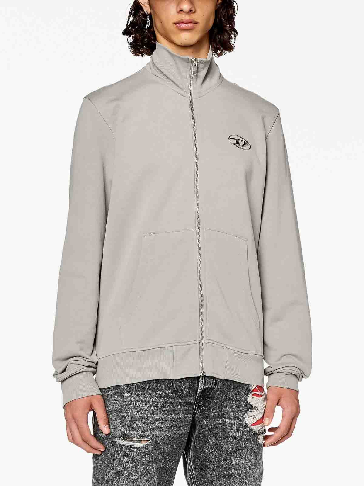 Shop Diesel Ginni Zip Od Felpa In Grey