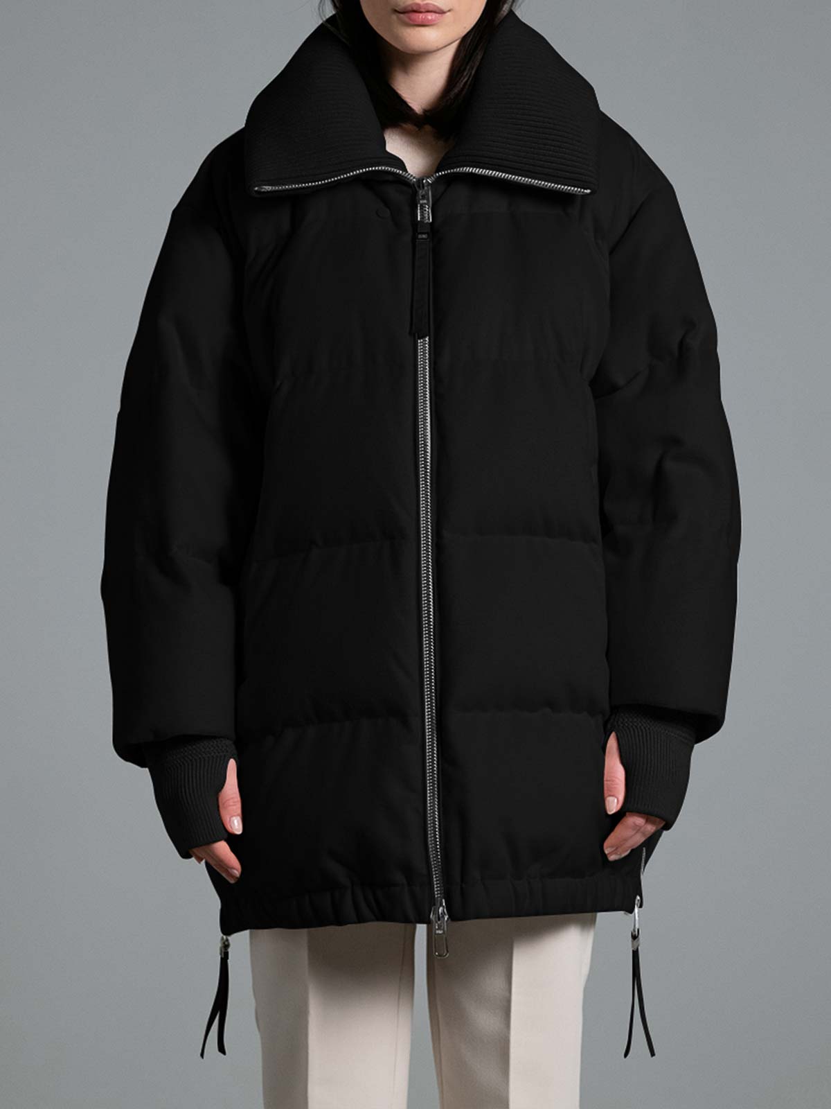 Shop Duno Long Down Jacket In Black