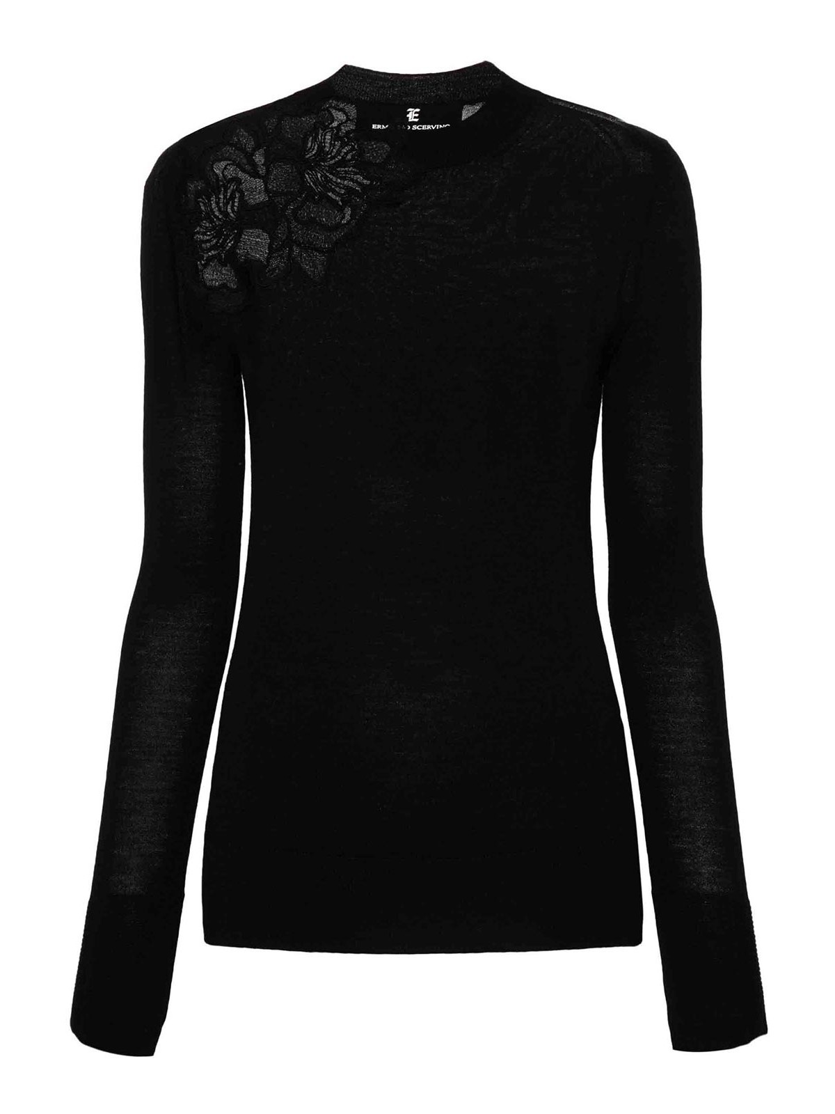 Shop Ermanno Scervino Crewneck Sweater In Black