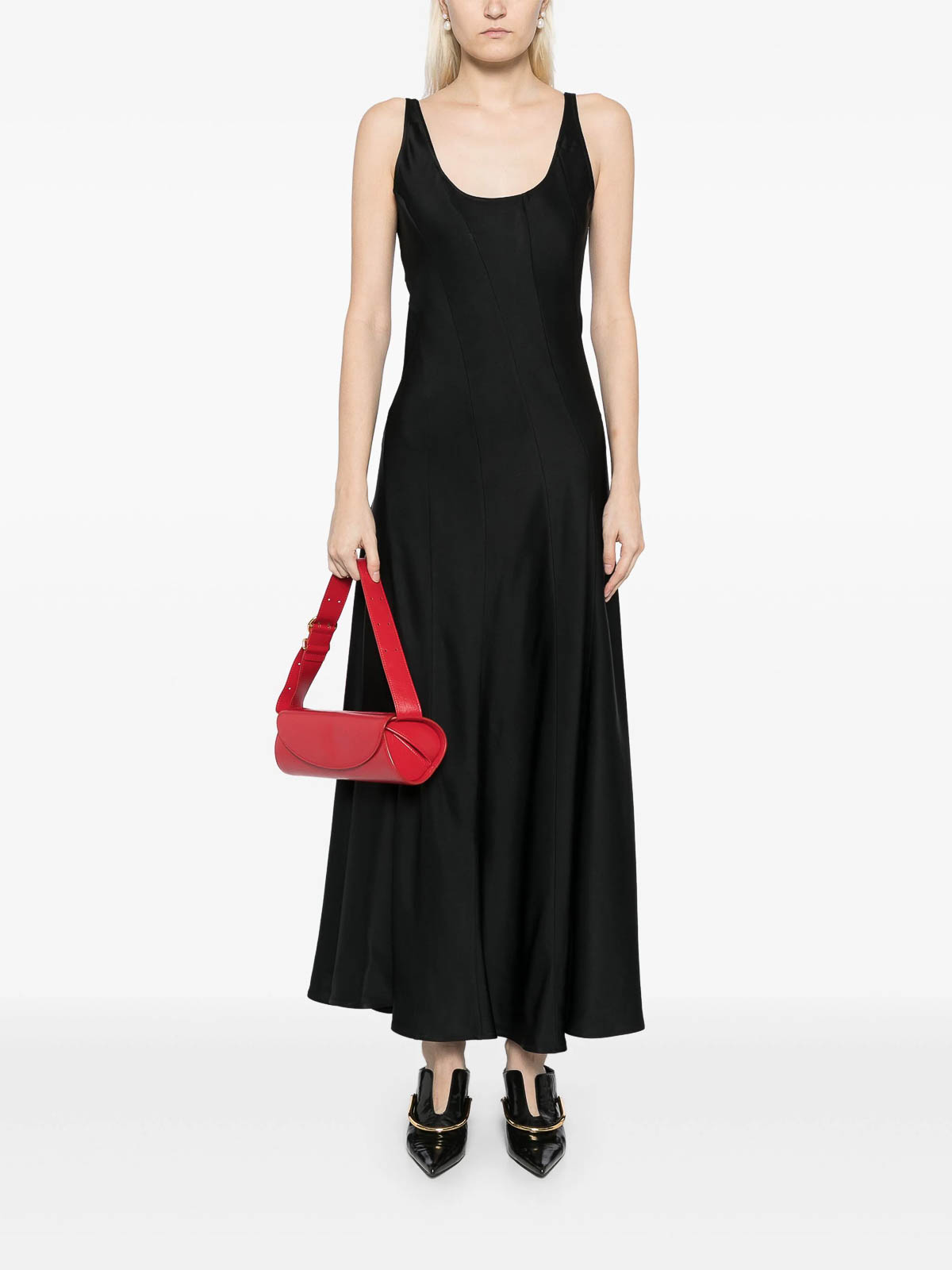 Shop Jil Sander Midi Dress In Black