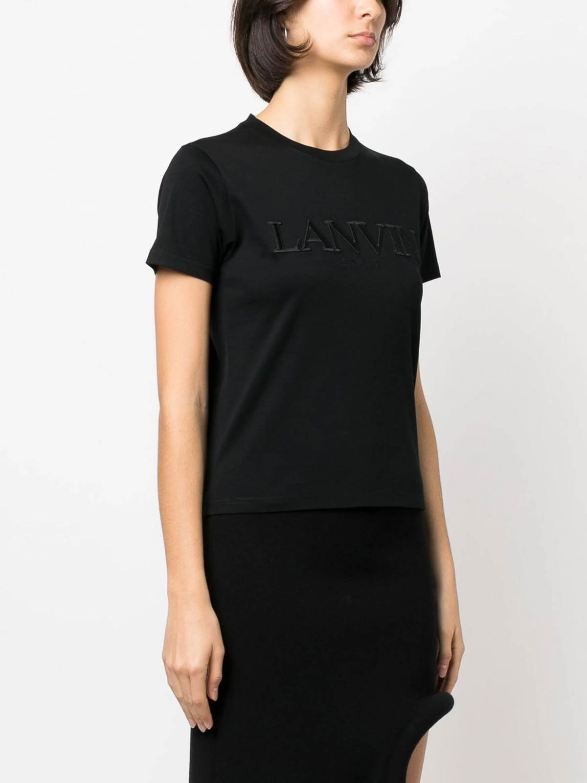 Shop Lanvin T-shirt Brod In Black