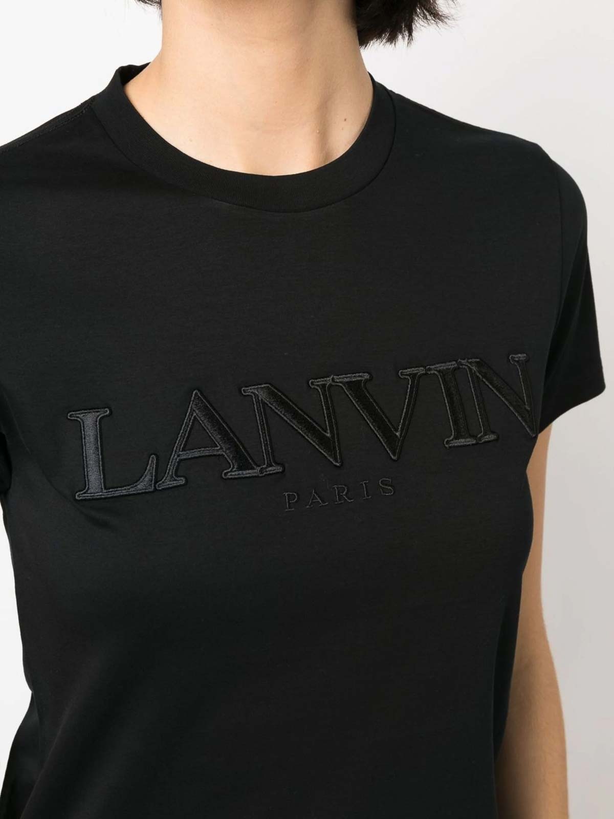 Shop Lanvin T-shirt Brod In Black