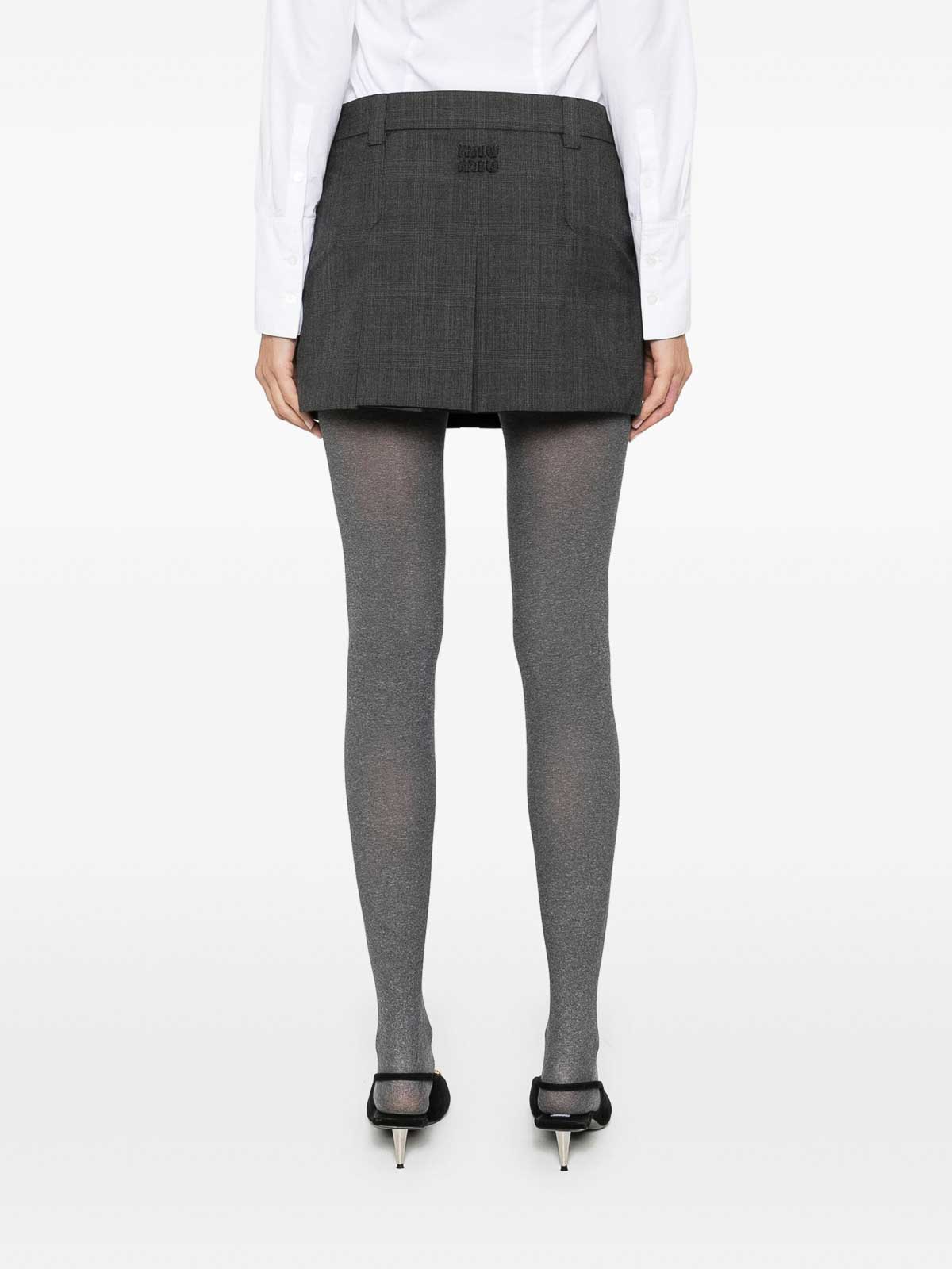 Shop Miu Miu Skirt In Gris Oscuro