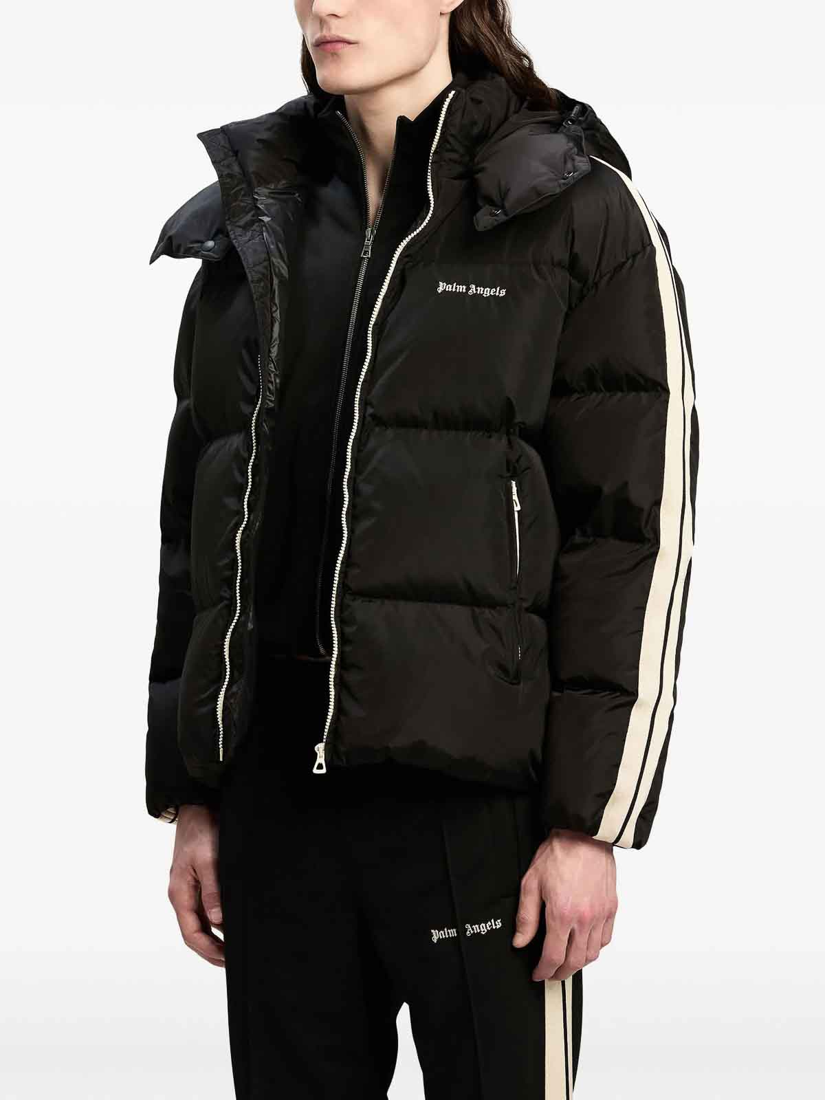 Shop Palm Angels Hooded Track Down Jkt In Black