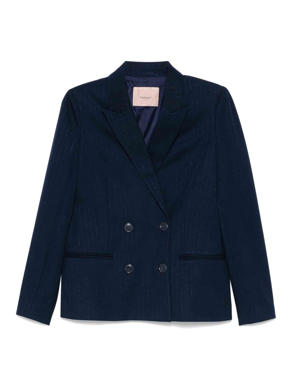 Shop Twinset Blazer In Dark Blue