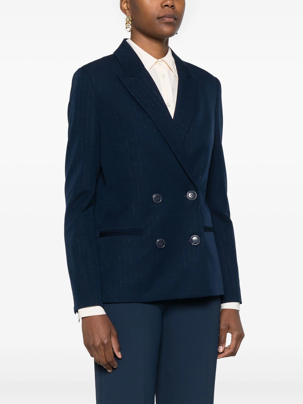 Shop Twinset Blazer In Dark Blue