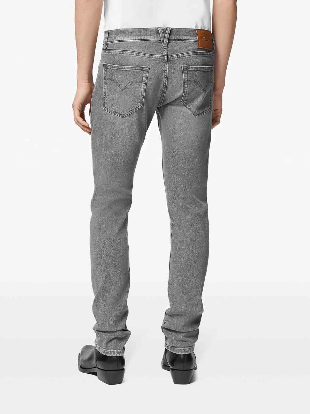 Shop Versace Pant Denim In Grey