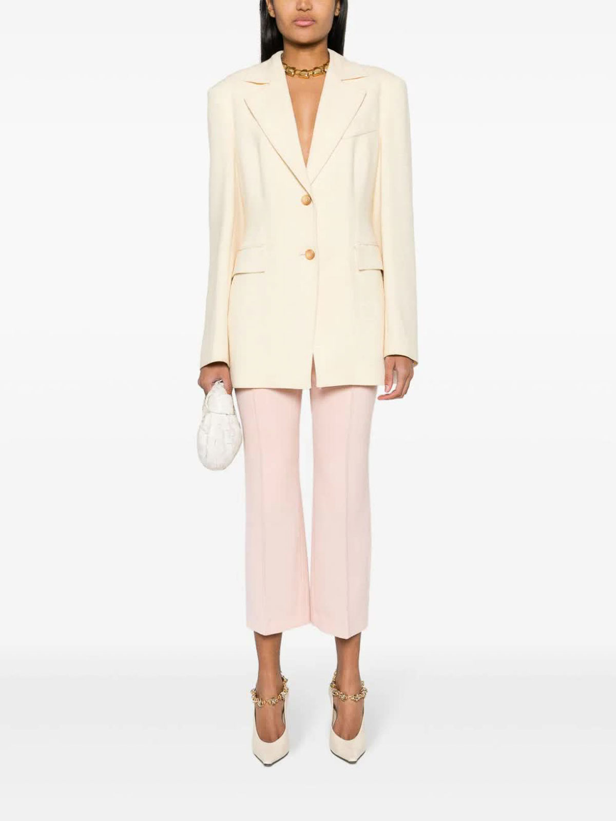 Shop Lanvin Flared Trousers In Light Pink