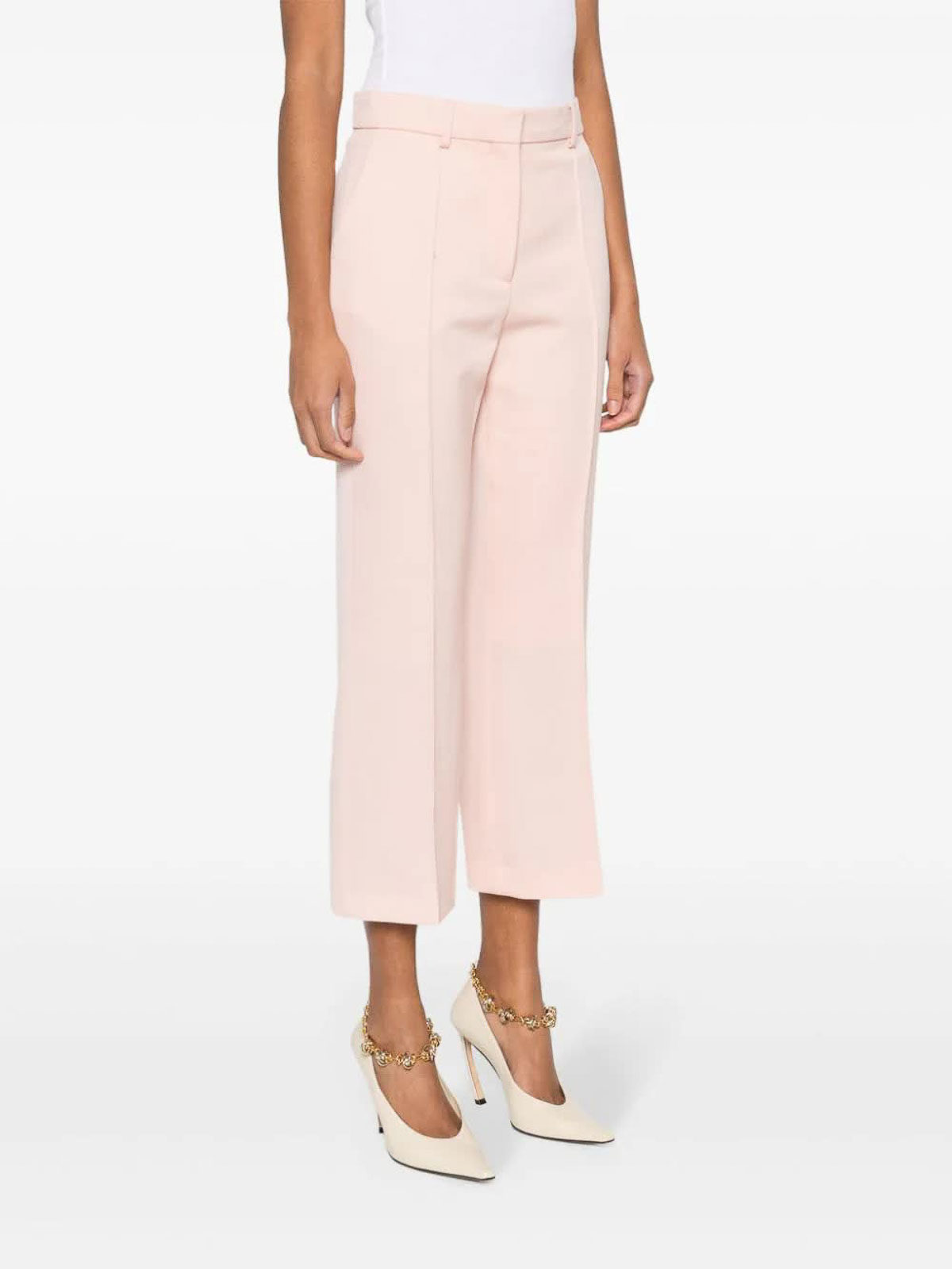 Shop Lanvin Flared Trousers In Light Pink