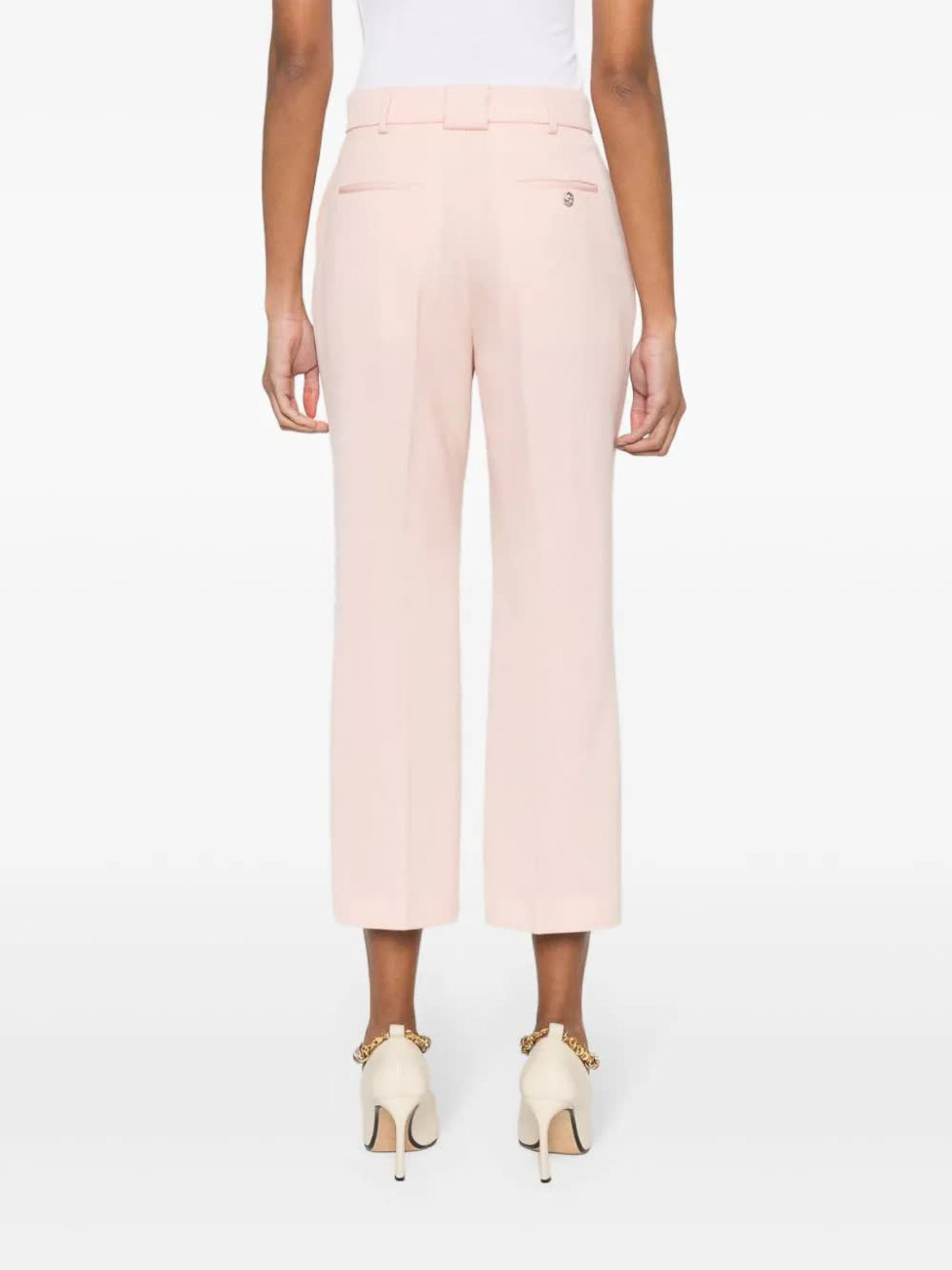 Shop Lanvin Flared Trousers In Light Pink