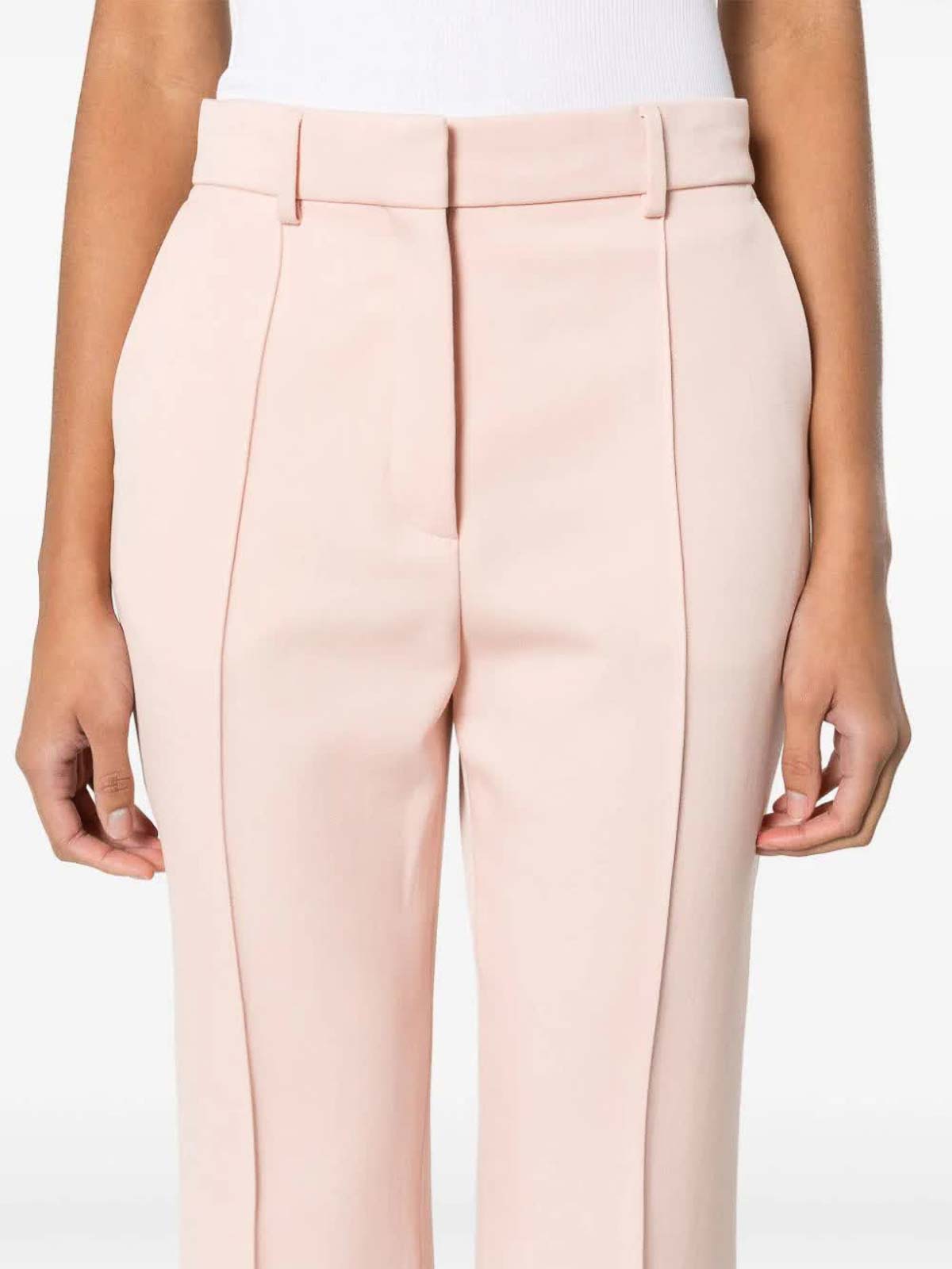 Shop Lanvin Flared Trousers In Light Pink