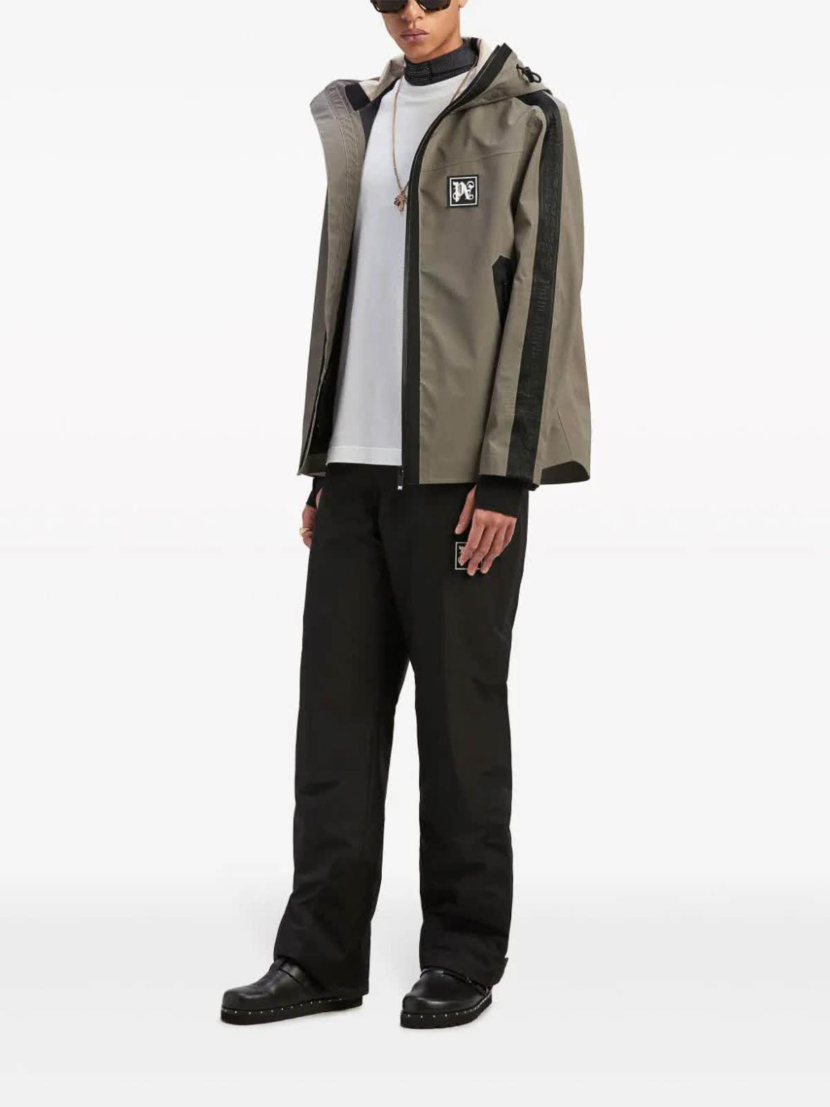 Shop Palm Angels Reflective Ski Jacket In Silver